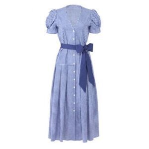 PETERSYN Gingham Jenna Button Down Blue Dress M